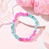Dyed Natural Freshwater Shell Beads Stretch Bracelets for Men Women BJEW-JB12477-02-1