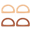 CHGCRAFT 4Pcs 2 Colors Wooden Bag Handle WOOD-CA0001-34-1