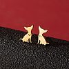 Stainless Steel Dog Stud Earrings PW-WG53AF2-01-1