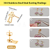 40Pcs Bowknot Ion Plating(IP) 304 Stainless Steel Stud Earring Findings STAS-SC0010-43-2
