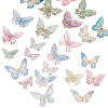 CRASPIRE 4 Sets 4 Styles Holographic Butterfly PET Waterproof Laser Stickers Sets DIY-CP0008-92-1