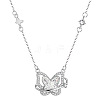Brass & Alloy Pave Clear Cubic Zirconia Pendant Necklaces WG9D488-01-5