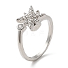 Rotatable Cat Eye Open Ring with Cubic Zirconia RJEW-Q776-01G-01-2