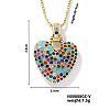 Brass Pave Colorful Cubic Zirconia Pendant Box Chain Necklaces NU0575-22-1