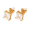 304 Stainless Steel Micro Pave Cubic Zirconia Stud Earrings EJEW-Z165-01G-01-2