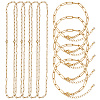 10Pcs 2 Styles 304 Stainless Steel Paperclip Chains Bracelets & Necklaces Sets SJEW-SC0001-01-1