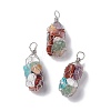 Natural & Synthetic Mixed Stone Chips String Bag Pendants G-G863-03P-1