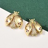 Brass Micro Pave Cubic Zirconia Stud Earrings EJEW-F400-03C-G-1