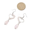 Heart with Teardrop Electroplate Glass Dangle Earrings for Women EJEW-JE06803-01-4