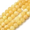 Natural Yellow Jade Beadd Strands X-G-A274-A01-8mm-2