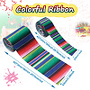 2Rolls 2 Styles Stripe Pattern Printed Polyester Grosgrain Ribbon OCOR-TA0001-37L-3