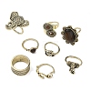 Alloy with Acrylic Finger Rings Sets RJEW-Z119-01AG-2