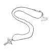 Cubic Zirconia Fairy with Heart Pendant Necklace with Box Chains NJEW-C004-01D-2