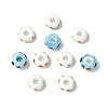 20Pcs 4 Colors Handmade Printed Porcelain European Beads PORC-CJ0001-31-8