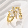 Brass Micro Pave Clear Cubic Zirconia Finger Rings RJEW-C120-29B-G-3