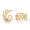 Brass Half Hoop Earrings EJEW-A056-19G-2