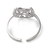 Non-Tarnish 304 Stainless Steel Open Cuff Ring RJEW-C063-02P-3