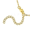 Flower & Bees & Honeycomb Alloy & Glass Pendant Necklaces X1-NJEW-TA00165-5