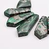 Assembled Silver Line and Malachite Bead Strands G-P297-N01-2