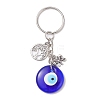 Glass Evil Eye Pendants Keychain KEYC-JKC00736-2