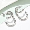 304 Stainless Steel Two-layer C-Shaped Stud Earrings EJEW-Z098-18P-2