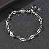 304 Stainless Steel Dapped Chains Bracelets for Women BJEW-D466-08C-P-4