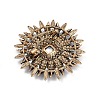 Sunflower Alloy Rhinestone Brooches for Backpack Clothes JEWB-M070-03AG-2