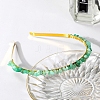 Wire Wrapped Natural Green Aventurine Chip Hair Bands PW-WG27230-17-1