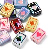 14Pcs 7 Colors UV Plating Rainbow Iridescent Acrylic Enamel Beads SACR-YW0005-06-5