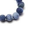 Nature Frosted Sodalite Round Bead Strands X-G-M064-8mm-01-2