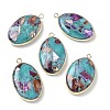 Dyed Synthetic Imperial Jasper Pendants G-D337-03B-G-1