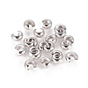 Platinum Color Brass Crimp End Beads Covers for Jewelry Making X-KK-H290-NFN-NF-1
