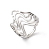 Non-Tarnish 304 Stainless Steel Wave Adjustable Rings for Women RJEW-C091-06P-1