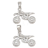Brass Micro Pave Clear Cubic Zirconia Pendants CU-CBABDE1-04P-1