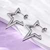 304 Stainless Steel Star Stud Earrings EJEW-B108-17P-3