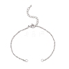 2Pcs 2 Colors 304 Stainless Steel Singapore Chain Bracelet Making AJEW-JB01345-2