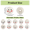 100Pcs 10 Styles Printed Wood European Beads WOOD-UN0001-22A-3