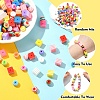200Pcs 2 Styles Stripe Resin Beads RESI-YW0002-11-2