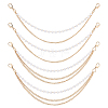 4Pcs 2 Styles Alloy & Imitation Pearl Three-layer Boot Strap Chains AJEW-ME0003-09-1