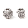 Brass Micro Pave Clear Cubic Zirconia Spacer Beads KK-N256-12P-2