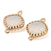 Brass Pave Faceted Glass Connector Charms KK-G486-01G-2