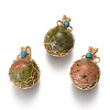 Natural Unakite & Turquoise Pendants G-B001-02G-H-1