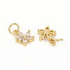 Brass Micro Pave Cubic Zirconia Charms X-ZIRC-L096-10G-2