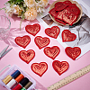 Heart PVC Glitter Iron on/Sew on Patches DIY-WH0060-56-4