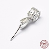 Anti-Tarnish Rhodium Plated 925 Sterling Silver Micro Pave Cubic Zirconia Pendant Bails STER-E053-24P-1