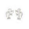 Silver Color Plated Alloy Letter Pendants PALLOY-J718-01S-F-1