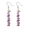 7Pcs 7 Style Natural & Synthetic Mixed Gemstone Chip Beaded Dangle Earrings with Glass EJEW-JE04840-3