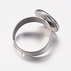 Adjustable 304 Stainless Steel Finger Rings Components STAS-I097-037B-P-3