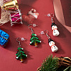 2 Pairs 2 Styles Christmas Theme Glass Dangle Earrings EJEW-TA00701-5