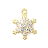 Christmas Theme Brass Micro Pave Cubic Zirconia Charms KK-P278-06G-1